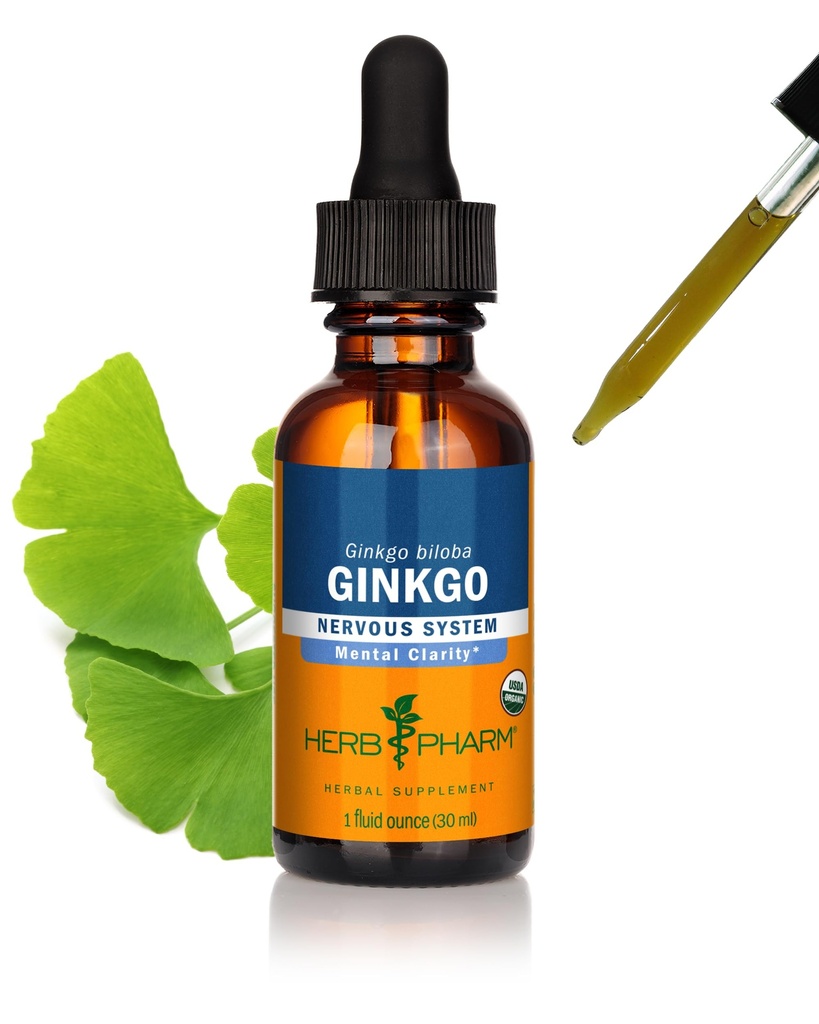 허브 Pharm 인증 유기 Ginkgo 액체 추출물 메모리 및 농도 - 1 Ounce (781468)