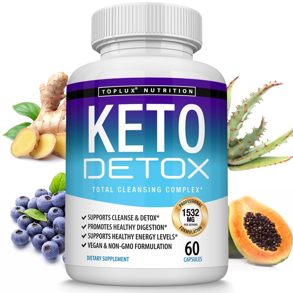 Toplux Keto Detox 알약 고급 클렌징 추출물 - 1532 Mg 천연 Acai Colon Cleanser 공식, Flush Toxins & Excess Waste, 남성 여성, 60 캡슐, 보충교재