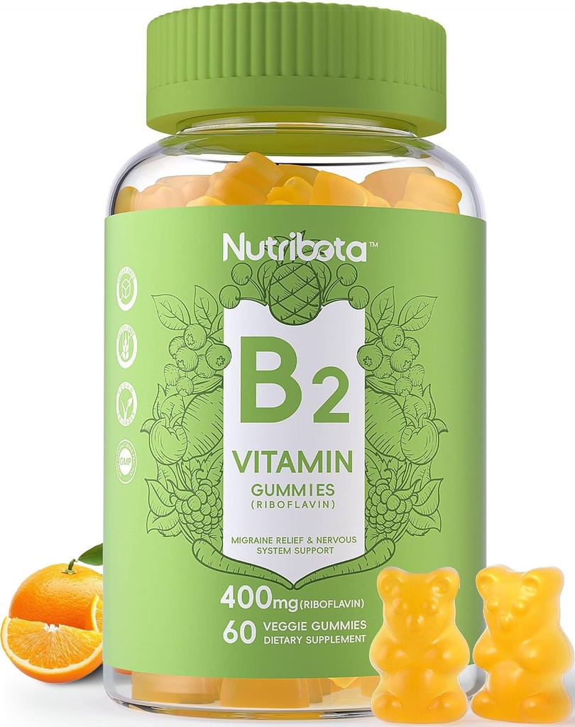 설탕 자유로운 비타민 B2 Gummies- riboflavin 마그네슘을 가진 400mg 200mg, 성인 & 아이를 위한 CoQ10, 채식주의자, 60 조사