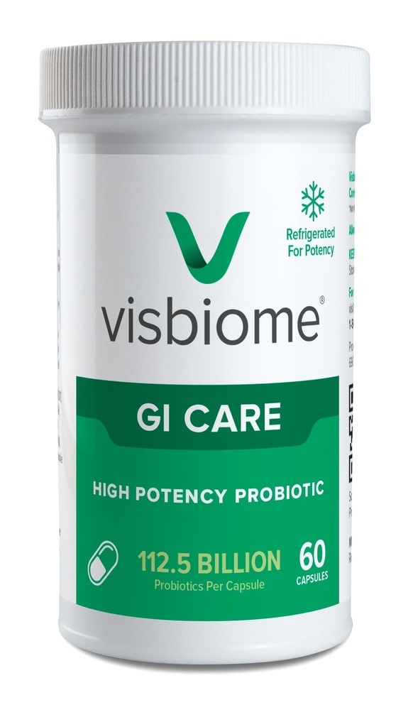 Visbiome® GI Care - 높은 Potency Probiotic - 112.5 억 CFU 라이브 프로 바이오 틱스, 원래 De Simone Formulation, 미국에서 만든 60 캡슐.