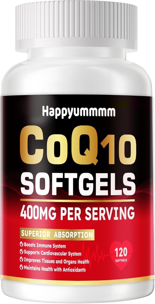 PQQ, Omega-3, Coenzyme Q10 (Ubiquinone) 높은 흡수, 강력한 산화 방지제, 지원 심장 & 에너지 생산, 120 서빙을 위한 CoQ10-400mg-Softgels.