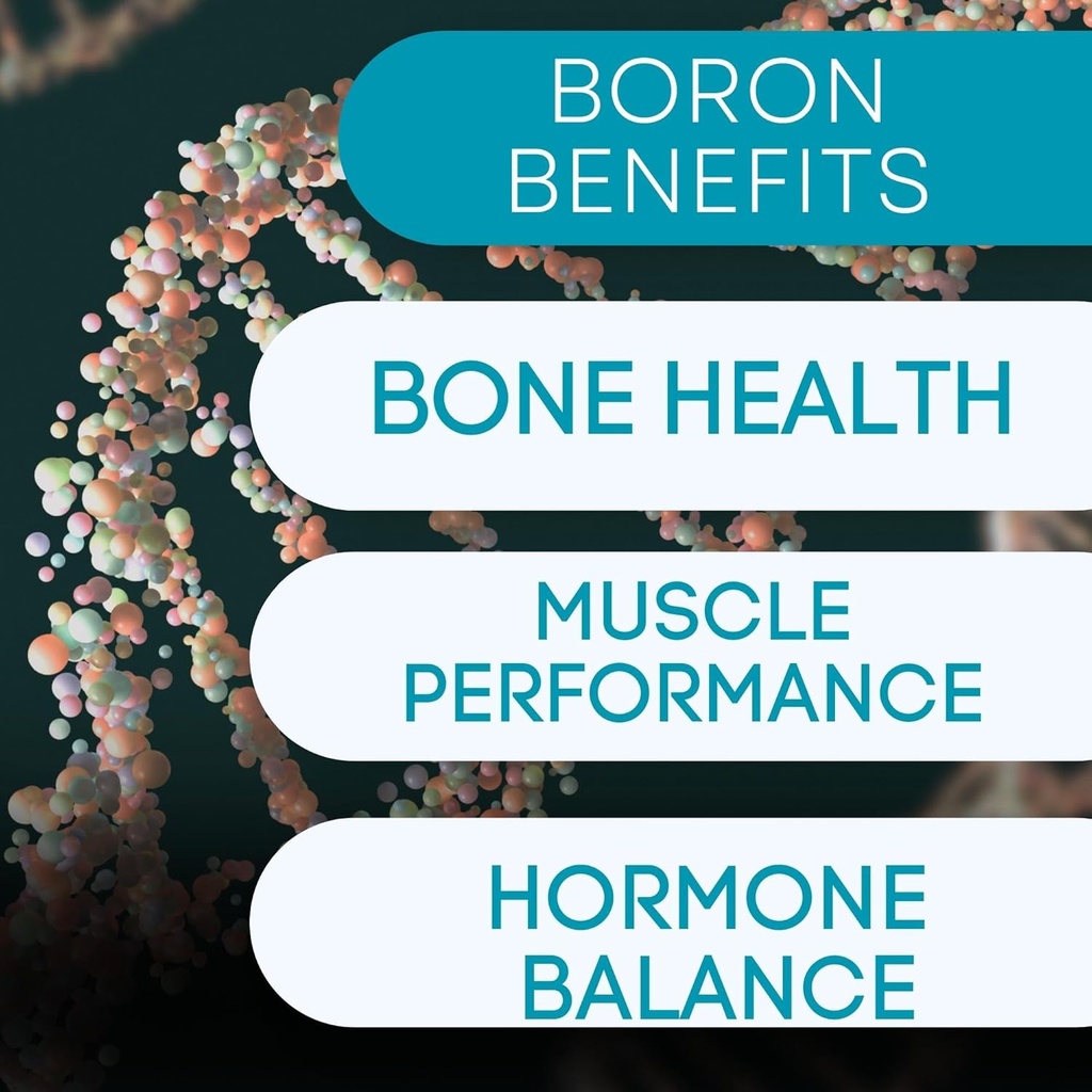 보론 미네랄 보충 - 30mg | 60 Count | Trace Minerals Your Body Needs to keep Optimal Health and Wellness.
