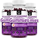 Glucosamine Chondroitin Gummies MSM 및 Elderberry - 추가 강도 이동성 및 유연성 지원, 성인, 남성 및 여성을위한 산화 면역 계통 - 60 Chondroitin Gummies (3 팩)