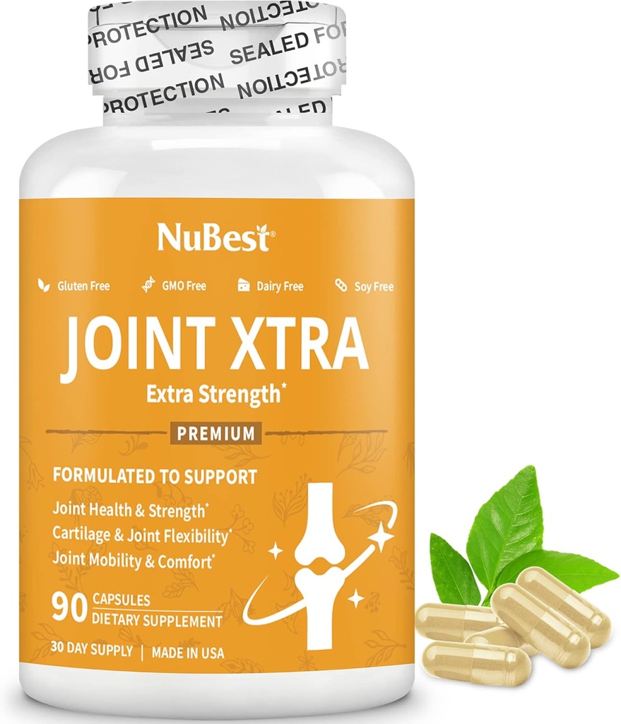 NuBest Joint Xtra - 합동 지원 보충교재 | 3배 합동 힘을 가진 합동 건강 공식 - 글루코사민, Chondroitin, Turmeric, MSM | 1 달 공급
