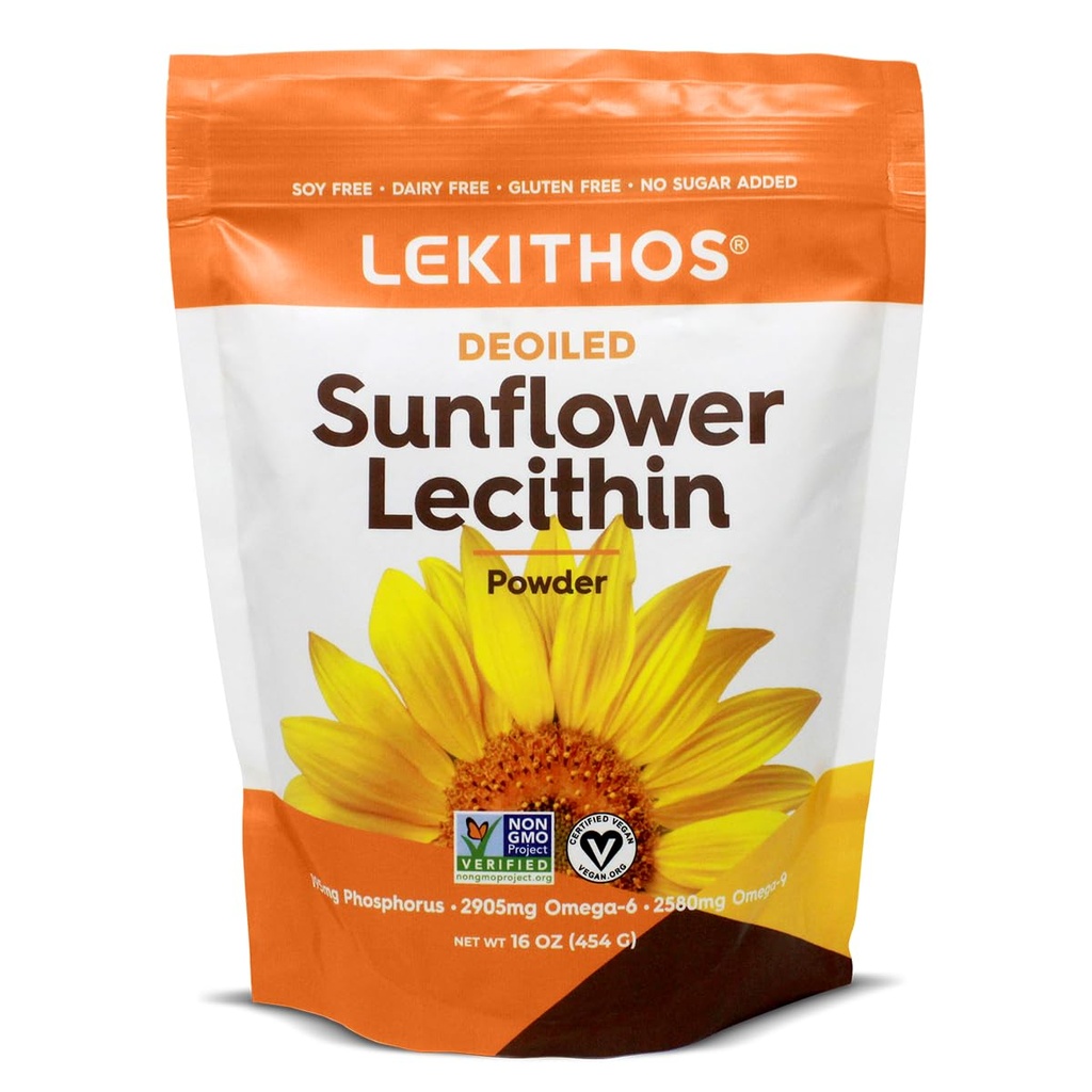 Deoiled 해바라기 Lecithin 분말 16oz, 요리, 굽기 & Gummies를 위한 매일 Lecithin 보충교재, 1760mg Phosphatidyl Choline 보충교재 - Cl에 의하여 막힌 우유 덕트를 위해 중대한! 65의 서빙, 비 GMO
