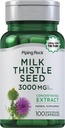 배관 바위 우유 이틀 보충 3000mg | 100 캡슐 | 농축 허브 추출물 | Non-GMO, 글루텐 무료