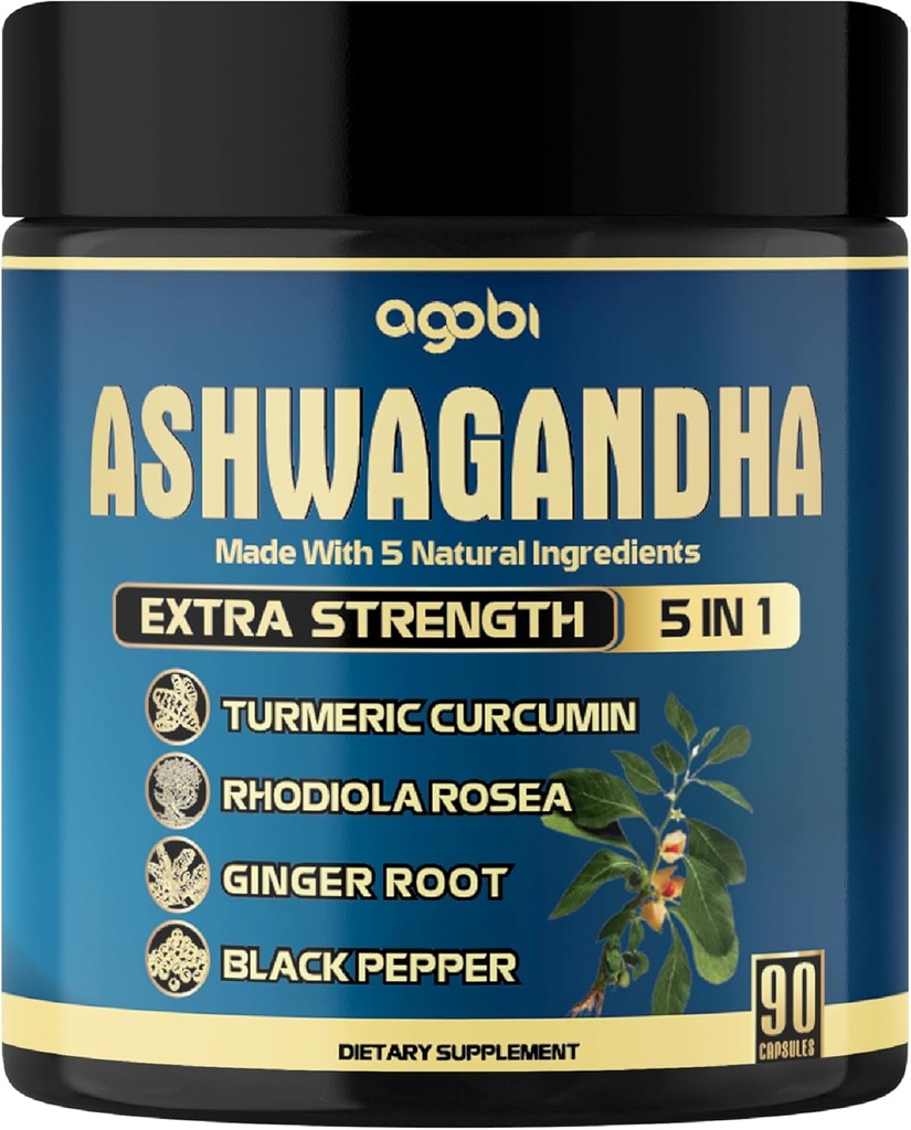 agobi Ashwagandha 보충교재 캡슐 - 3 달 공급을 위한 90의 조사