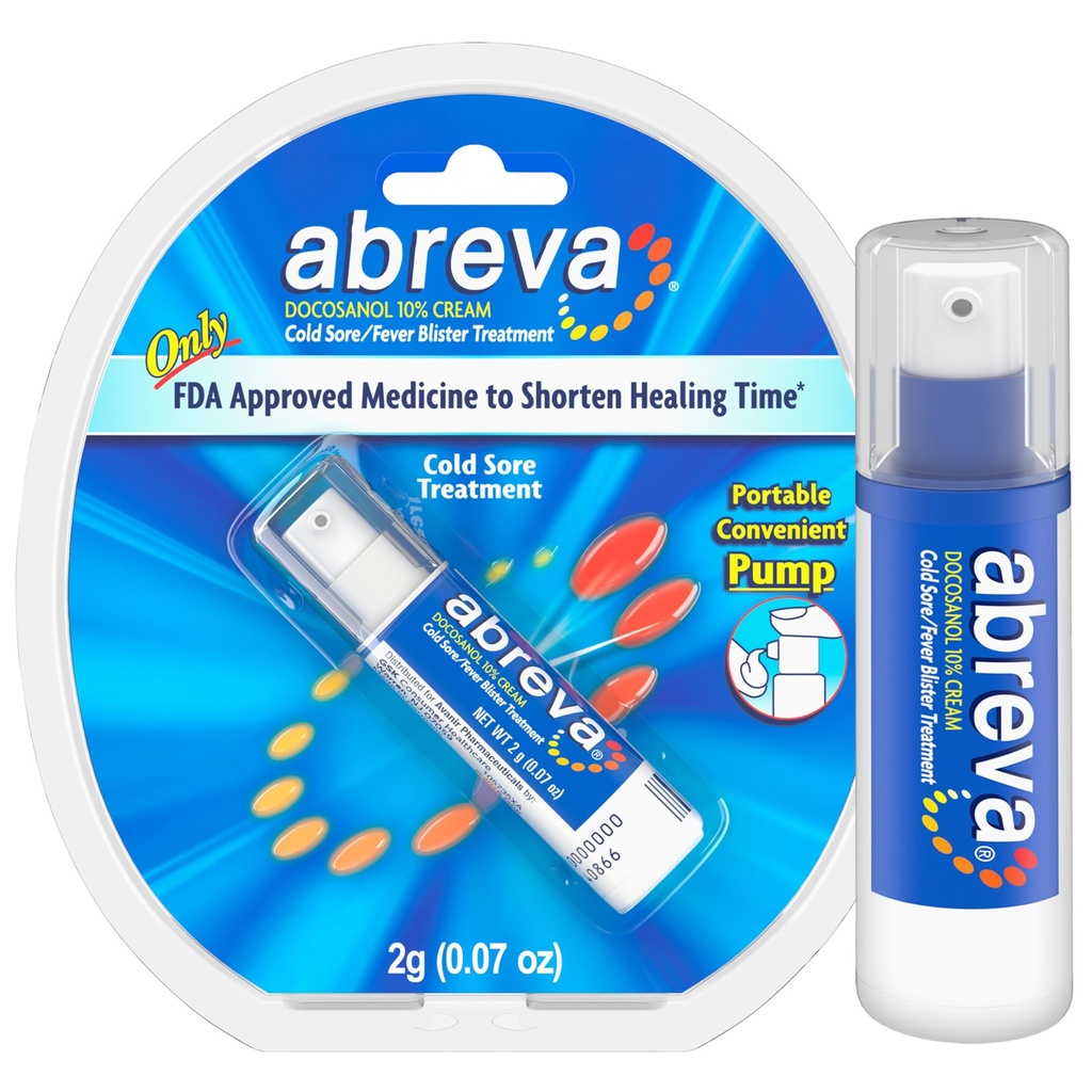 Abreva 10 퍼센트 Docosanol 찬 Sore 처리는 2.5 일 - 0.07 oz 펌프에 있는 당신의 Fever 물집을 대우합니다