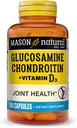 MASON NATURAL Glucosamine Chondroitin Plus Vitamin D3 - 관절 및 뼈 건강, 향상된 이동성 및 유연성, 160 캡슐 지원