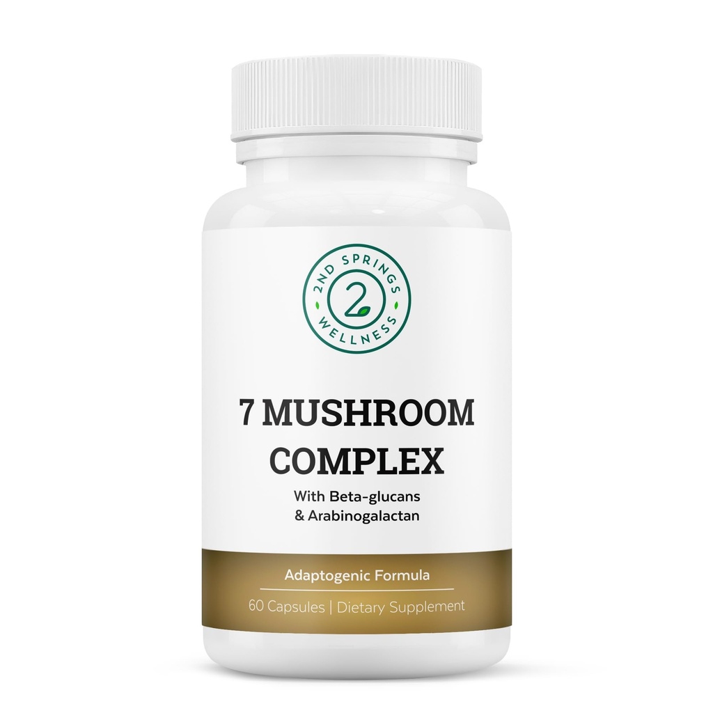 Organic Mushroom Complex - 7 버섯 혼합 면역 지원 Nootropic & 유기 사자 Mane, Chaga, Maitake, Shiitake, Reishi, Turkey Tails, Cordyceps Mix를 가진 Cognitive 건강 보충교재