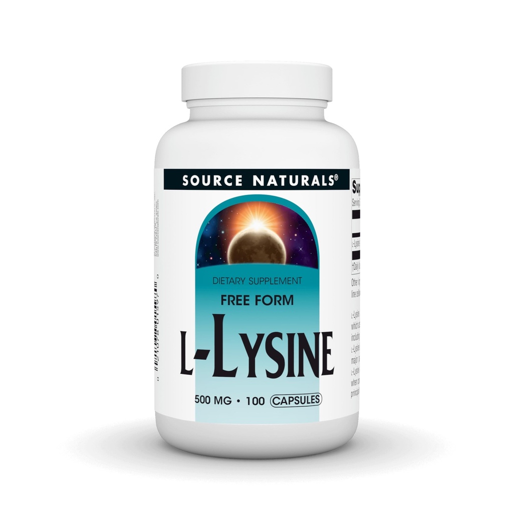 Source Naturals L-Lysine Free Form - 아미노산 보충 지원 에너지 형성 및 교원질 - 100 캡슐