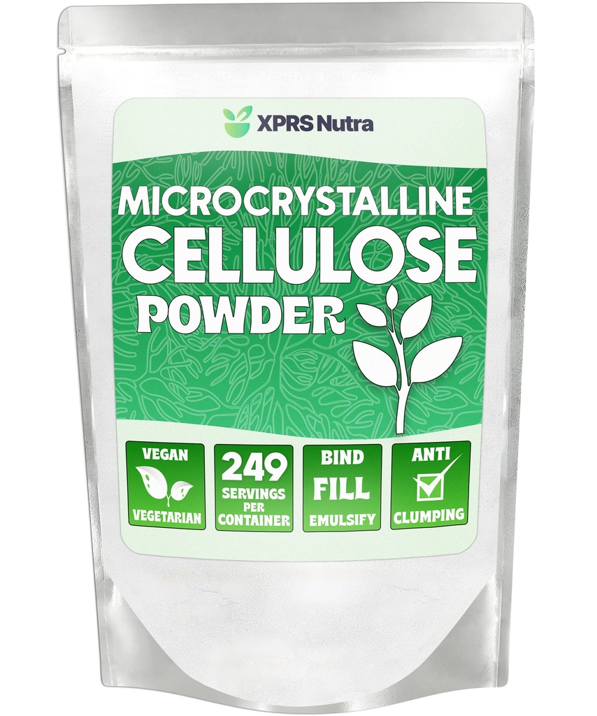 XPRS Nutra Microcrystalline 셀룰로오스 분말 - 무취 셀룰로오스 섬유 분말 - 100 % 순수한 분말 셀룰로오스 보충은 Pill Binder Mix 및 Cellulose Paste (1.10 파운드)의 불용성 섬유입니다.