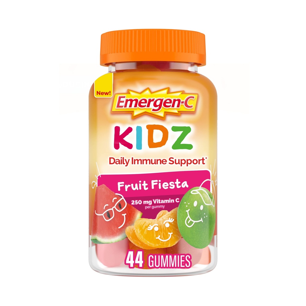 Emergen-C Kidz 매일 면역 지원 규정식 보충교재, 비타민 C와 B 비타민, 과일 축제 맛을 내는 Gummies를 가진 맛있은 Gummies, 학교 Essentials에 뒤 - 44 조사