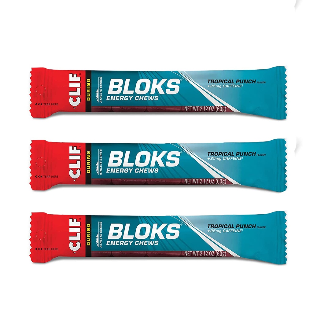 CLIF BLOKS - 에너지 Chews - 25 mg 카페인 - 비 GMO - 공장 기반 음식 - 사이클링 및 실행을위한 빠른 연료 - 운동 식사 (2.1 오닉스 패킷, 3 개)