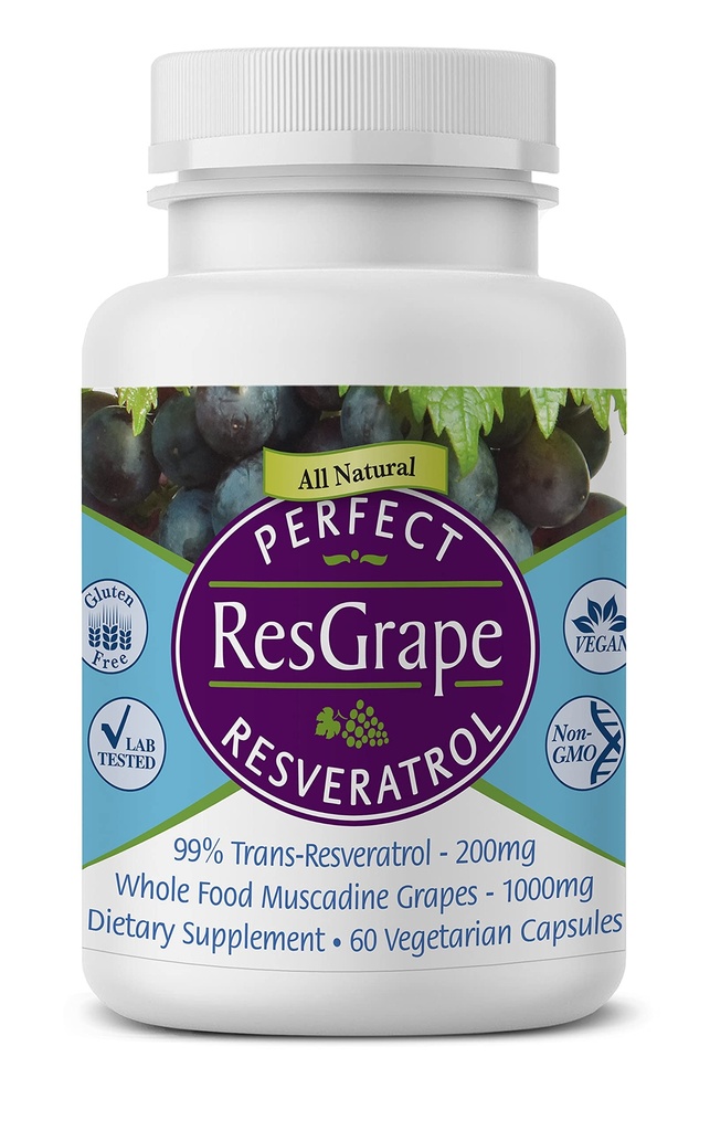 완벽한 보충제 - 완벽한 ResGrape Resveratrol - 60 Veggie 캡슐 - Trans-Resveratrol & Organic Muscadine 포도