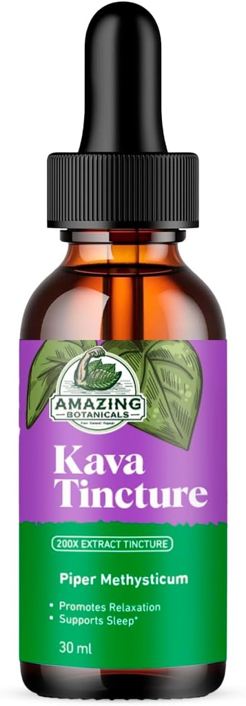 Kava Kava Tincture – 천연 Calm & Relaxation의 초본 추출물 – 70% Kavalactones 추출물 Tincture 높 순수성 혼합 – 프리미엄 액체 보충교재 – 30ml (1oz)