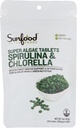 Sunfood Chlorella Spirulina Tablets - Spirulina 및 Chlorella Powder Pills, Chlorophyll, Broken Cell Wall, Vegan - 2 oz Bag에 녹색 조류 보충