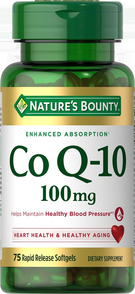 Nature's Bounty CoQ10는, 건강한 혈압, 100 mg의 급속한 방출 Softgels, 75 조사를 유지합니다