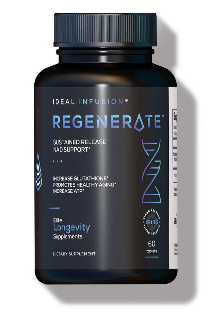 재생산은 NAD & NR Biochemicalis, Boost ATP, NAD +, Glutathione에 대한 방출 보충 : 심혈관 건강 및 근육 활력 (60 인분) Vegan