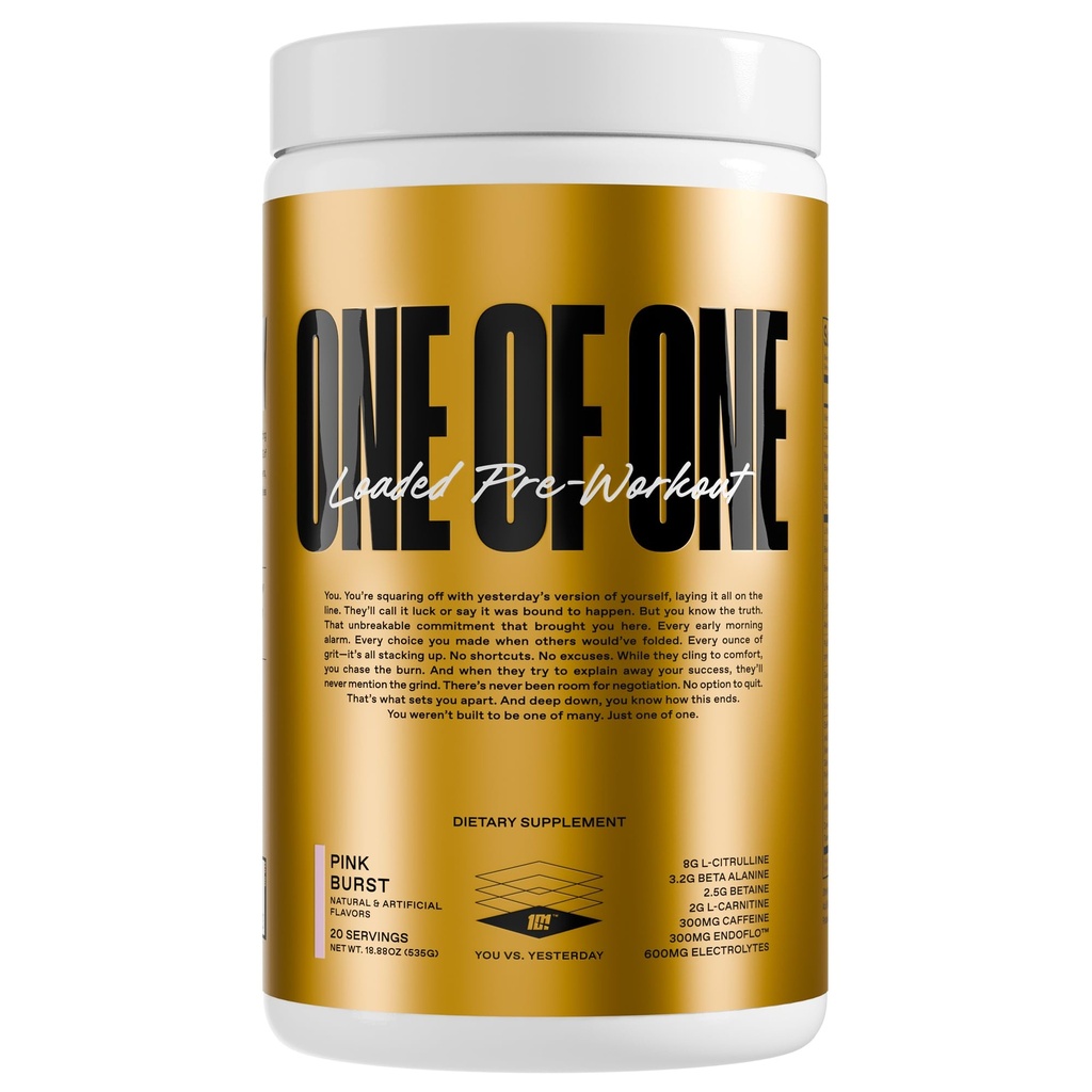 One Loaded Pre-Workout – High-Stim Energy, Focus & Endurance with EndoFloTM, Genius PureTM Alpha GPC, NeuroRushTM, Dynamine®, Crash, Gluten Free – 핑크버스트
