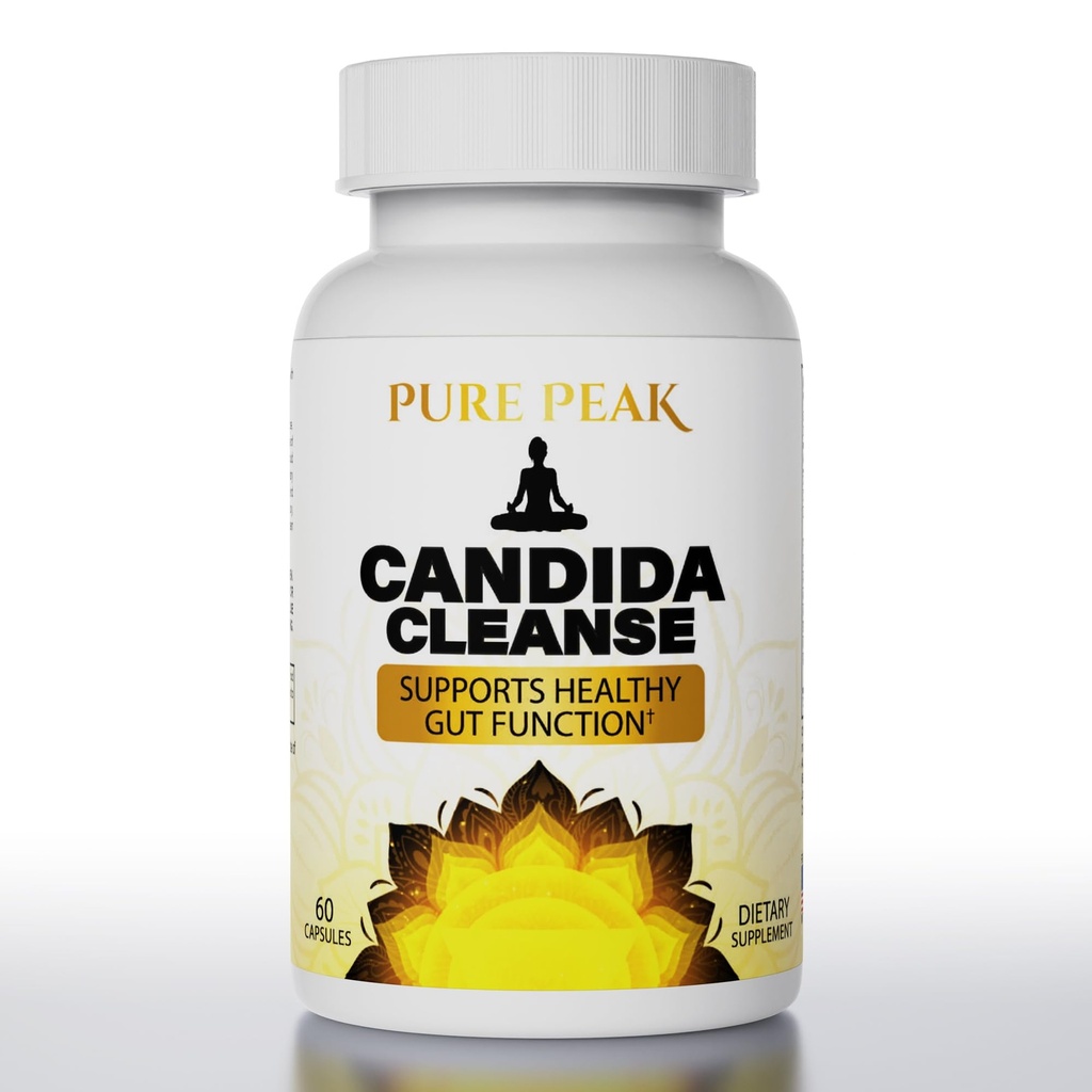 Candida Cleanse - Gut & Colon Support (60 캡슐) - 남성 및 여성 - Intestinal Detox 용 천연 허브 - Oregano Leaf, Wormwood, Black Walnut, Caprylic Acid
