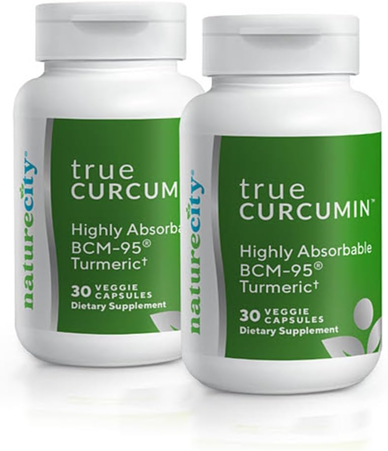 NatureCity True-Curcumin 심황 보충 | Non-GMO Tumeric 및 Curcumin 500mg Curcuma 캡슐 비타민 보조제 | 흡수 최대 700% 증가 (60 일 공급) | 지원 관절