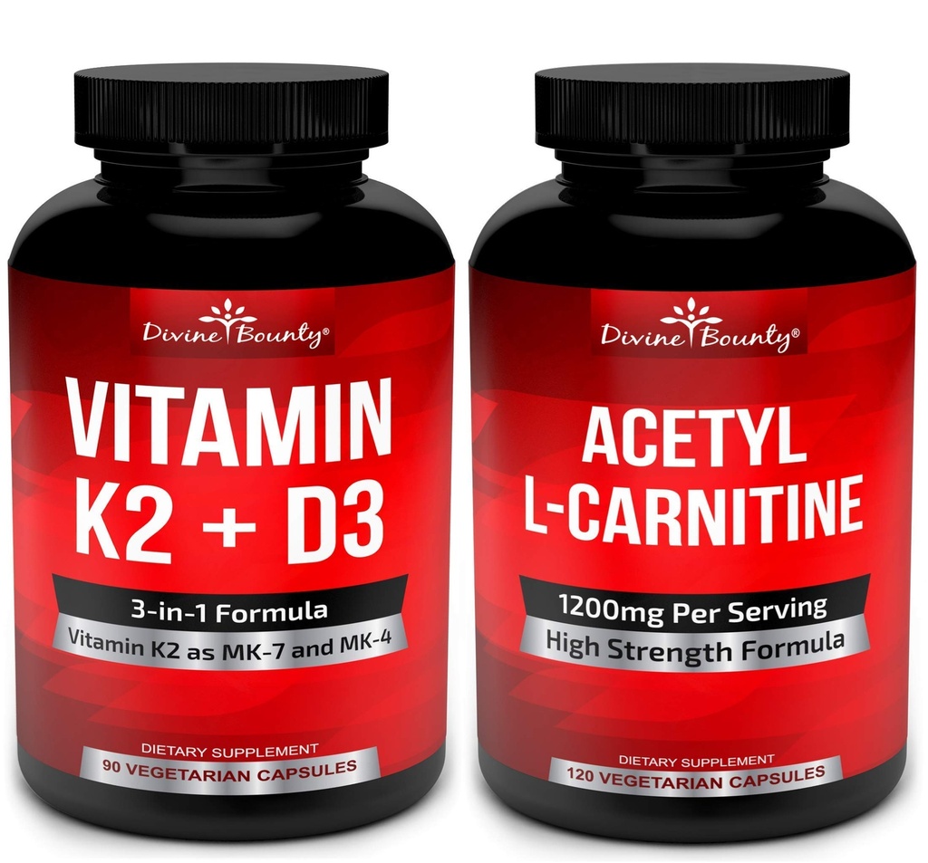 D3 & Acetyl L Carnitine 뭉치를 가진 비타민 K2