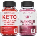 60 Keto Apple Cider Vinegar Gummies 고급 체중 감소 + 60 마그네슘 Gummies는 770 MG 마그네슘 구연산염으로 형성했습니다.