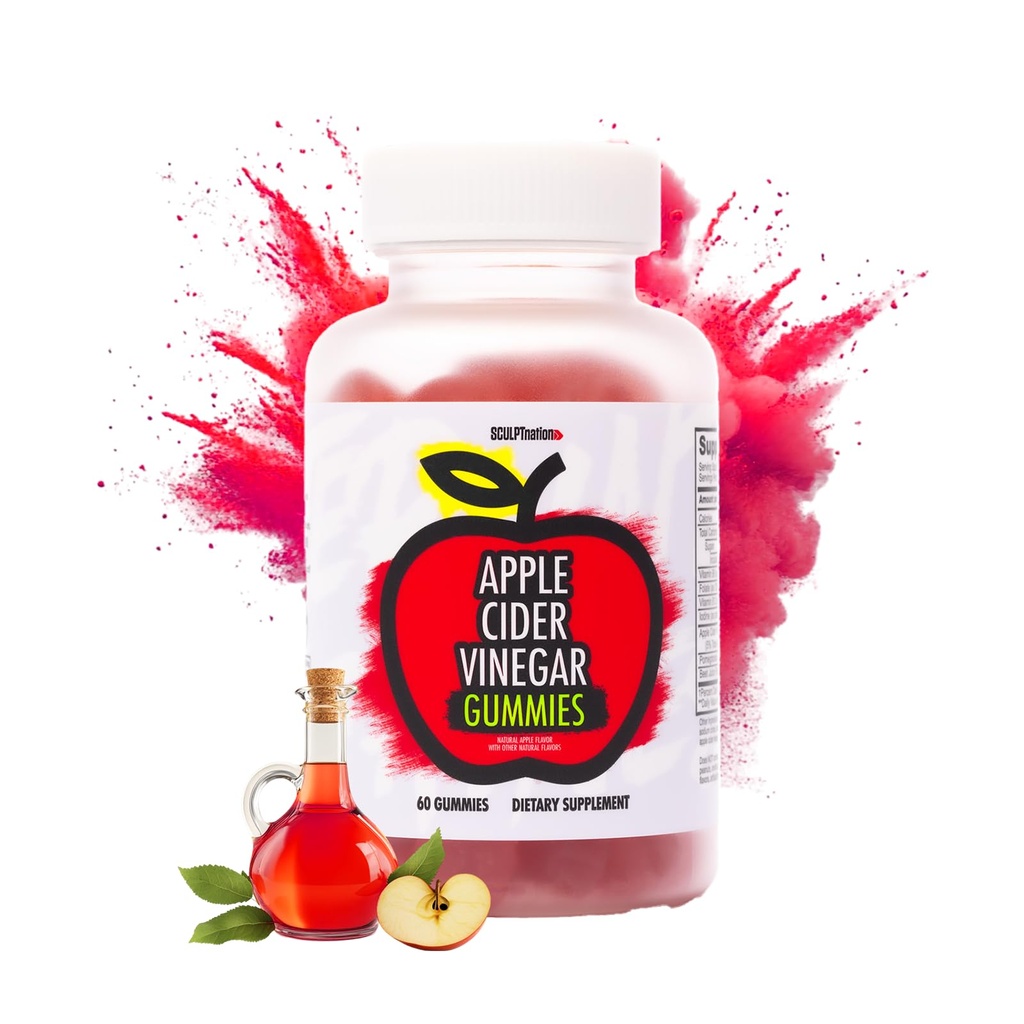 V Shred Apple Cider Vinegar Gummies의 조각 Nation - 건강한 슈퍼 푸드 스낵, 대사 및 소화 지원 - 60 ACV Keto Gummies