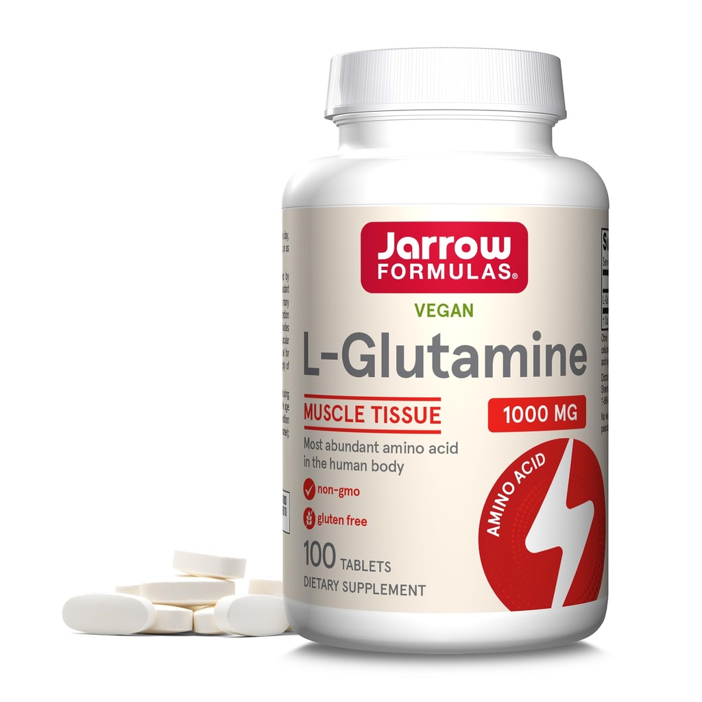Jarrow 공식 L 글루타민 1000 mg, 근육 조직, 다기능 아미노산, 면역 지원, 100 쉬운 단단한 정제, 50-100 일 공급을 위한 규정식 보충교재