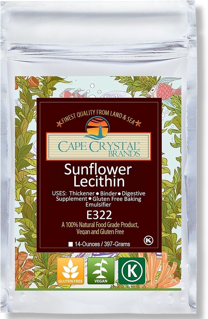 케이프 크리스탈 해바라기 Lecithin 분말, 100 % 자연 및 글루텐 - 무료. 그것은 콩, 콩 GMO 대안 Soy Lecithin 분말 (14-oz.)입니다.