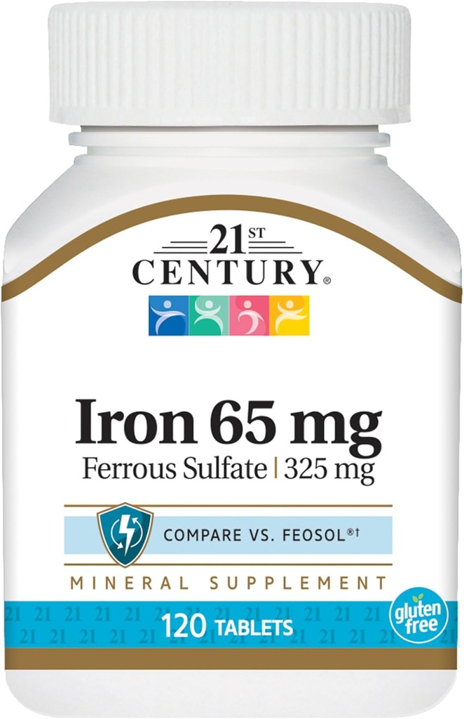 21세기 철 65 Mg 철 황산염 325 Mg 정제, 120 조사 (포장 2)