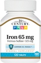 21세기 철 65 Mg 철 황산염 325 Mg 정제, 120 조사 (포장 2)