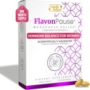 FlavonPause Hot Flashes Menopause Relief – CLINICALLY Tested –| 천연 핫 플래시 릴리프, 나이트 스웨터 릴리프, 스킨 에이징 | 멀티 멘토링 증상 완화 | 30 Softgels