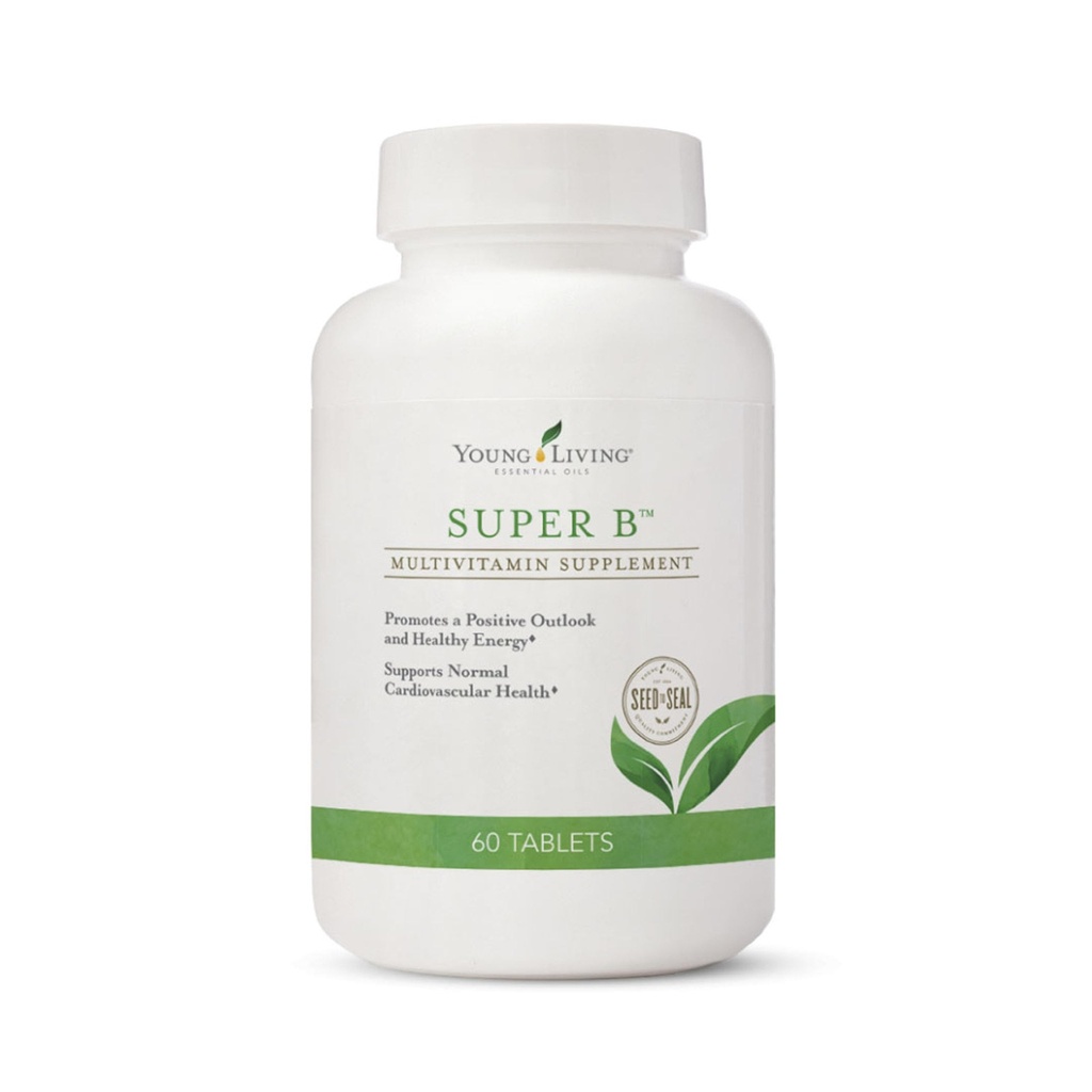 Young Living Super B Tablets, 60-Count Bottle | B Vitamins & Minerals | 건강한 에너지 레벨 지원 | Keto-Friendly | Natural Folate Source | 칼슘, 마그네슘, 비타민 B6