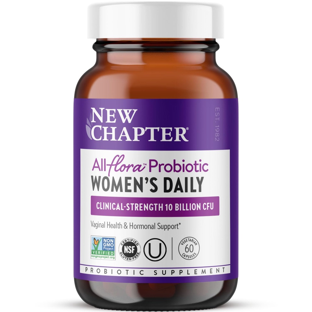 여성을위한 새로운 장 Probiotics - 60 ct (2 개월 공급), Prebiotics와 Probiotics를 가진 여성의 일상 프로 바이오 틱 및 Hormonal 지원을위한 Chaste Tree, 100 % Vegetarian, Non-GMO