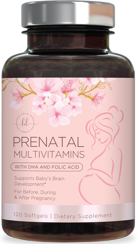 Folic 산 & DHA, Folate & Omega 3's, 비타민 A, C, D, B6, B12 & Iron, Pregnancy Supplement - 120 Softgels를 가진 여성을 위한 전염성 비타민