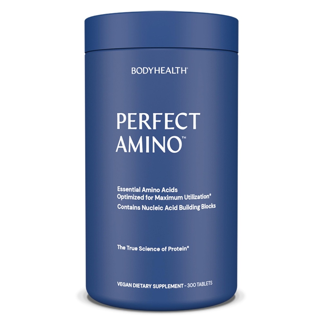 BodyHealth PerfectAmino (300 정제) BCAA와 EAA, 근육 회복, 부스트 에너지 & 체력, 99% 이용, Vegan 분지된 사슬 단백질 전/Post 운동을 가진 근본적인 아미노산 보충교재