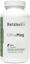 RetzlerRx UltraMag 125 마그네슘 글리세라이드 보충 - 향상된 흡수를위한 특허 TRAACS가있는 240 캡슐 - 심장 혈관 건강, 근육 기능, 뼈 건강 및 강도 지원