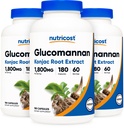 서빙 당 Nutricost Glucomannan 1,800mg, 180 캡슐 (3 병)