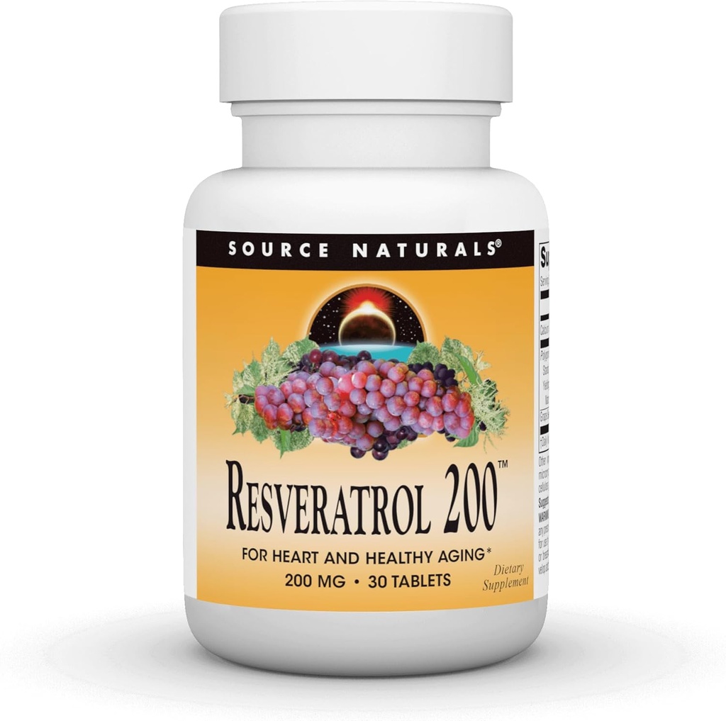 Source Naturals Resveratrol, 심장 및 건강한 노화 * 200 mg - 30 정제
