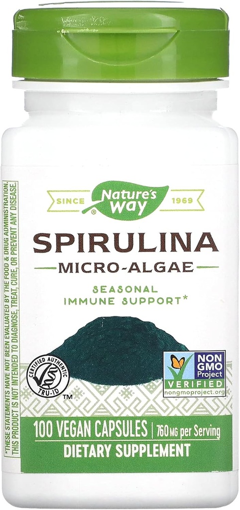성격의 방법 Spirulina 마이크로 조류 380 mg 100 Veg 모자