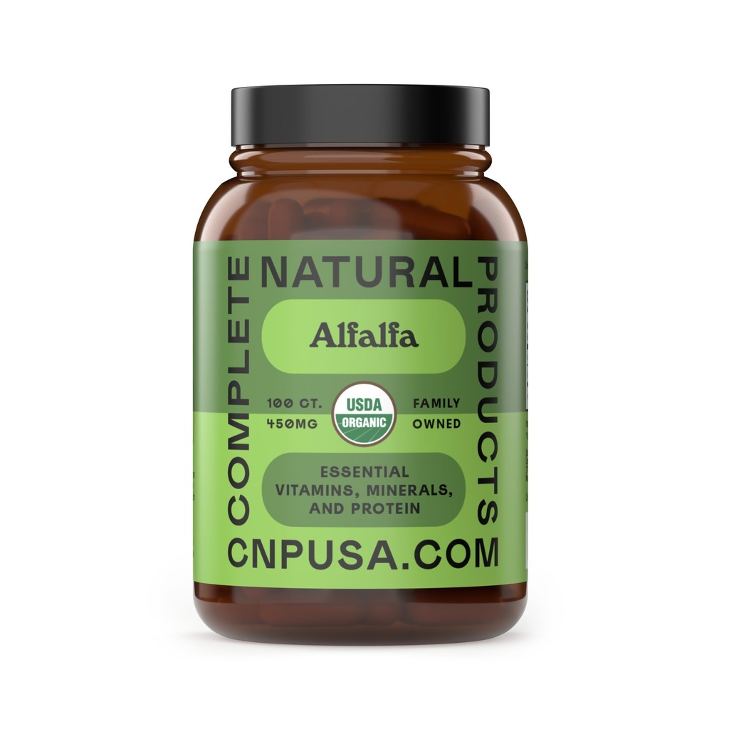 자연적인 제품 순수한 Alfalfa 잎 - 100 캡슐 - Veggie 캡슐에 있는 순수한 말린 유기 Alfalfa 잎 분말의 450mg