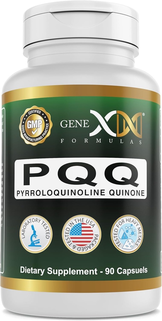 Genex Formulas 20mg PQQ Pyrroloquinoline Quinone (90 캡슐) | 지원 Mitochondria, 심장 혈관 및인지 건강 - Non-GMO, 글루텐 프리, 채식 - 90 일 공급