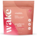 Rookie Wellness Wake - Green Tea Extract, B-Complex Vitamins, Ashwagandha Extract 및 Guarana Extract (30 서빙, Strawberry Fields)의 카페인 125mg의 천연 에너지 음료 분말