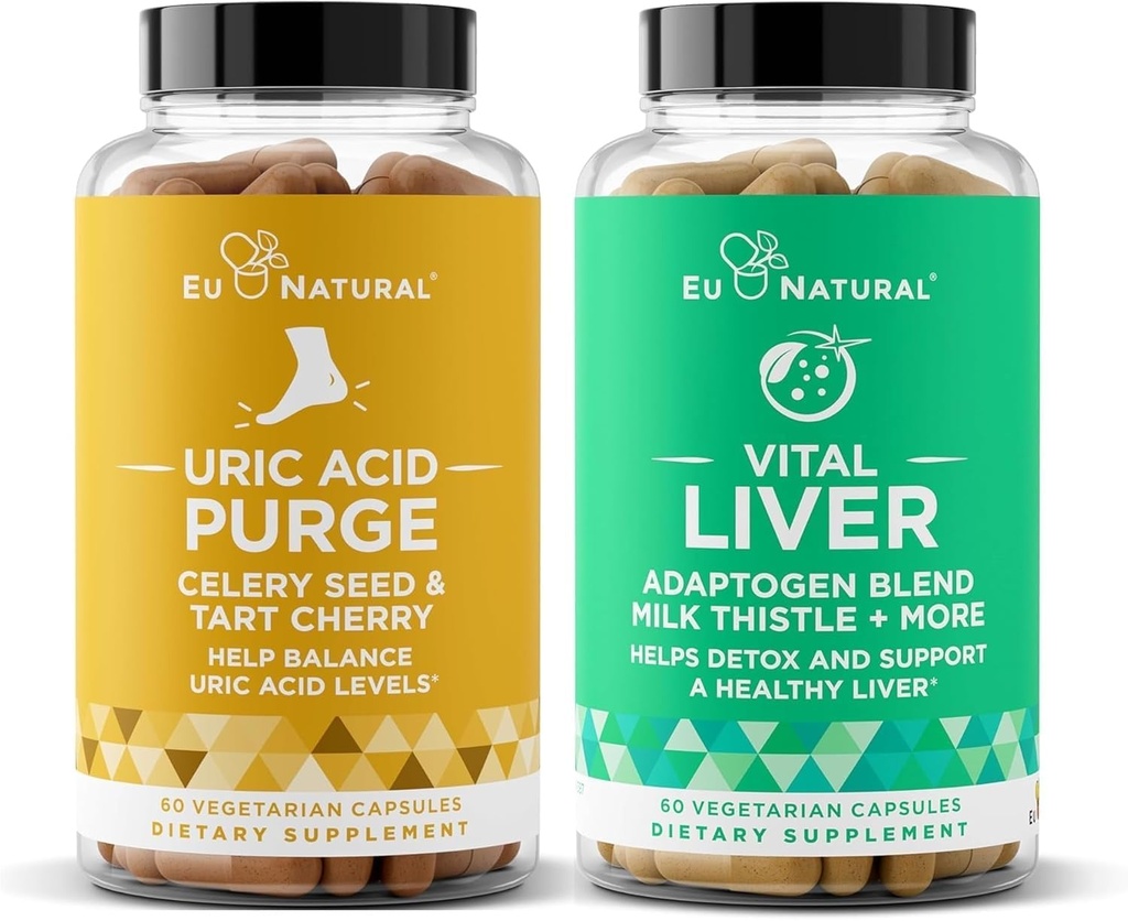 구매하기 Uric Acid Flush 및 Vital Liver Bundle - Detox, Cleanse 및 Joint Support & Active Mobility Plus Optimal Liver Function & Digestive Health에 대한 수리