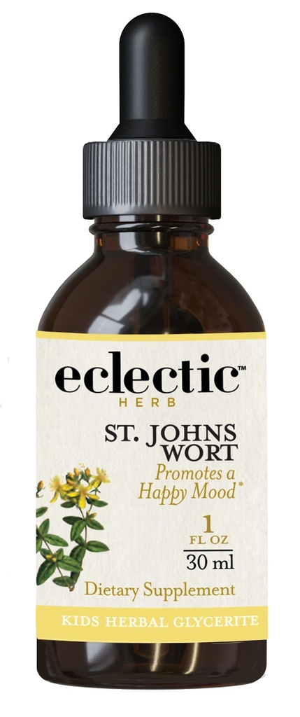ECLECTIC INSTITUTE Kids Herbs - 세인트 존스 워트, 블랙 체리 맛 | 초본 건강 보충, 긍정적 인 무드를 촉진 | 1 fl oz (30 ml)