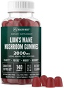 성인을 위한 사자 Mane 버섯 Gummies, 140의 조사 대량 사자 Mane Chewables, 높은 Potency 10:1 유기 추출물은 2000mg에 총계, 보충 Mental 명확성, 초점, 계류 및 뇌 안개를 지원합니다