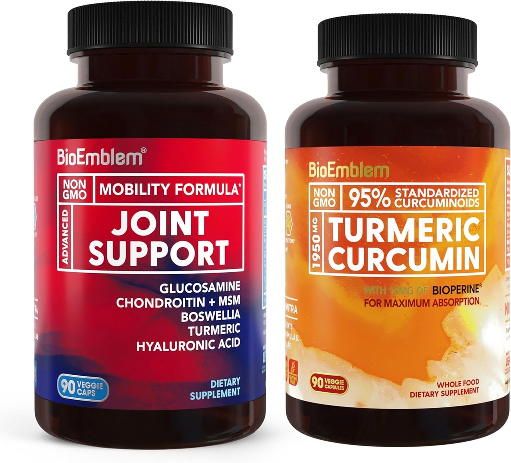 BioEmblem Turmeric Curcumin 보충 BioPerine 및 공동 지원