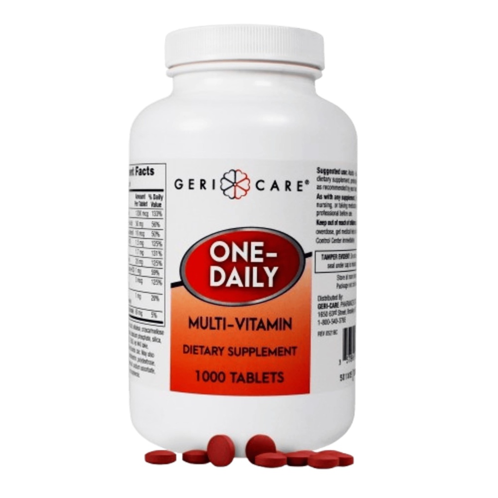 GeriCare One-Daily Multi-Vitamin 정제 다이어트 보충, 1000 개 (팩 1)